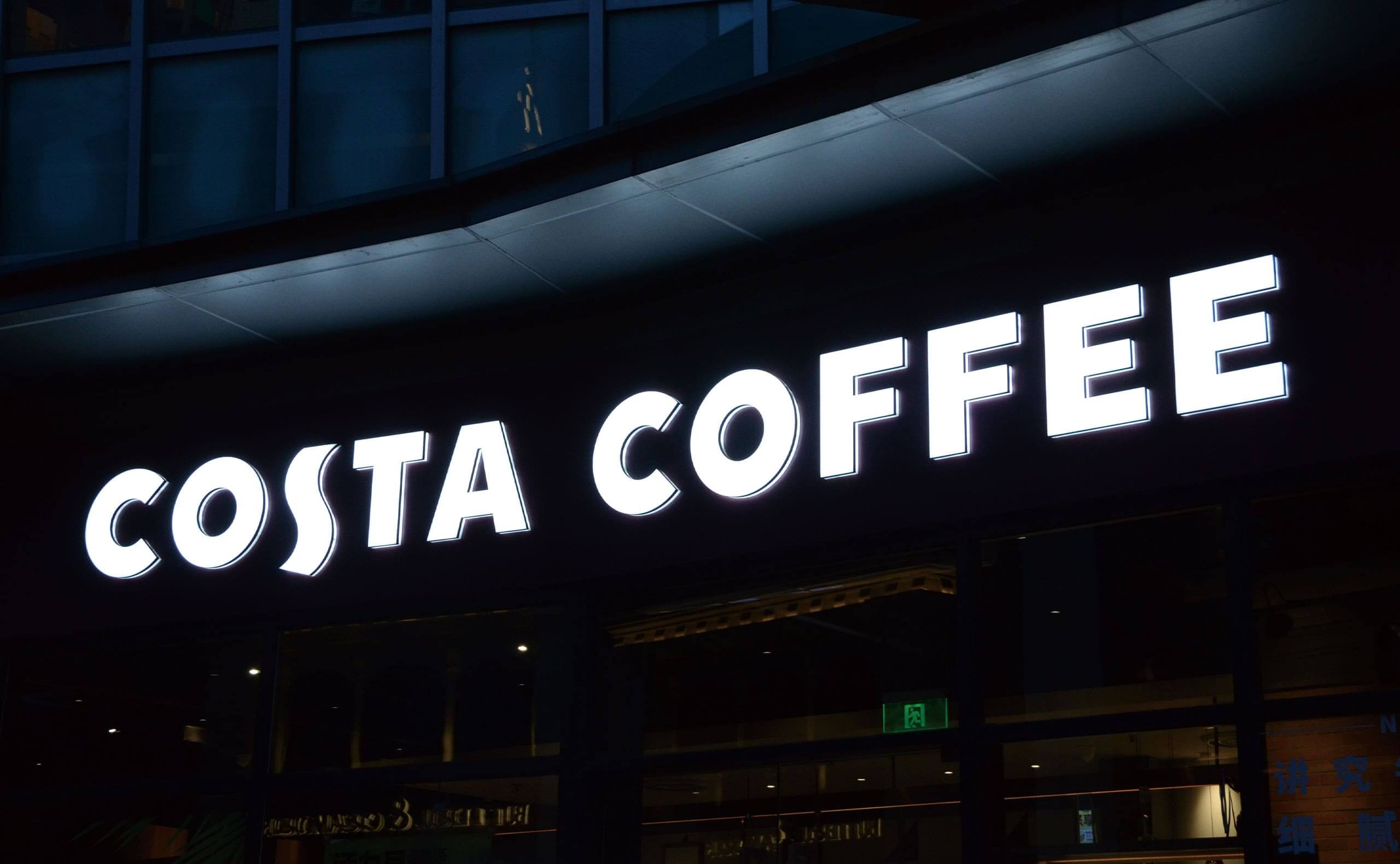 Front and Backlit Channel Letters for Costa Coffee